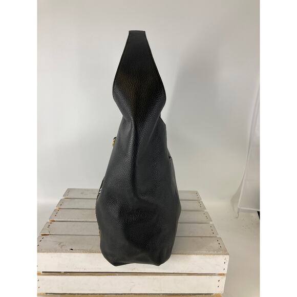 MICHAEL KORS, LARGE BLACK LEATHER ANIMAL PRINT SHOULDER BAG - Picture 4 of 12